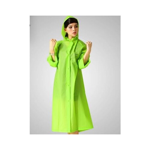 2016 EVA Environment Safety Raincoat With Hood For Men And Women Outdoor Rainwear Waterproof Poncho Over Knee Length Rain Coat