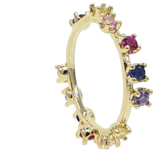 2020 colorful fashion jewelry pink pinky pastel rainbow cz eternity ring engagement band rings 5 6 7 8