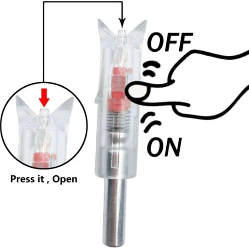 3pcs Crossbow Lighted Nock AUTO LED Nock Hunting Lighting End Tail for .300 7.6mm Inside Diameter Carbon Alu Fiberglass Arrow