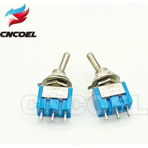 5pcs/lot Mini MTS-103 3-Pin SP3T ON-OFF-ON 6A 125V 3A250VAC Toggle Switches Good Quality