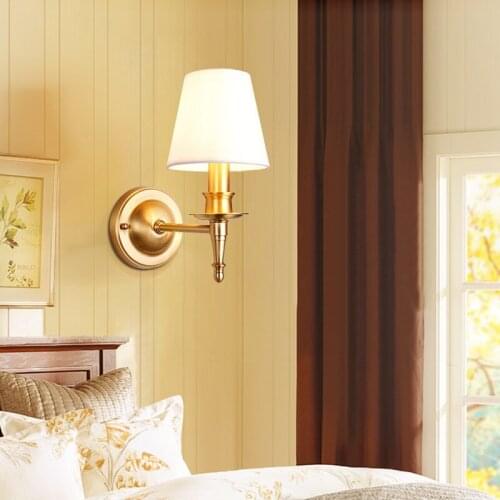 American Wall Lamp Bedroom Lamp Copper Lamps Wall Lights For Home Living Room Wall Sconce Stairs lamp led Bathroom Mirror light