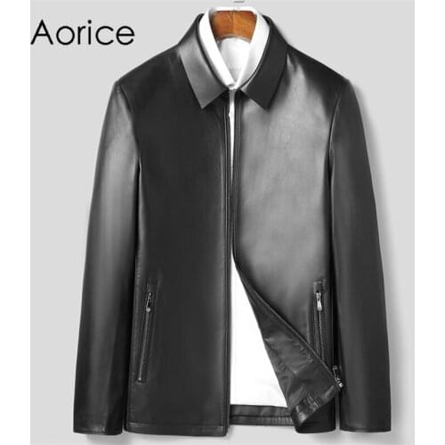 Aorice Men Genuine Sheep Skin Leather Jacket Coat Male Brand New Real Casual Leather & Suede Suit Jackets Coats MT147