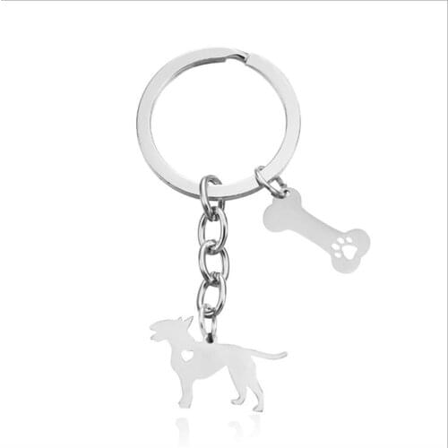 Dogo pendant keychain with bone