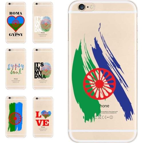Transparent TPU Phone Case For iPhone 6 7 8 S XR X Plus 11 12 Mini Pro Max SE2020 Gypsy Romany Roma Traveller Flag Soul DNA Love