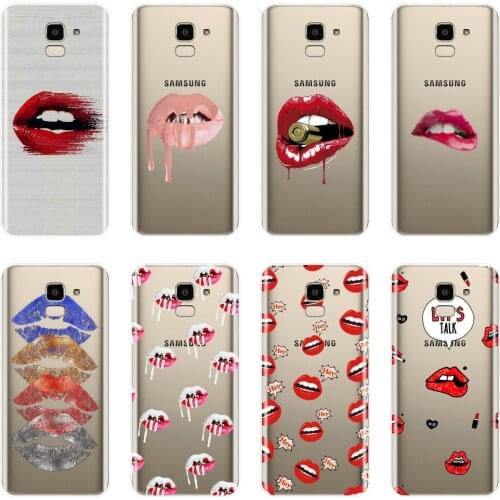 TPU Phone Case For Samsung Galaxy J3 J5 J7 2015 2016 2017 J4 J6 J8 Plus 2018 Silicone Lips Back Cover For Samsung J2 J5 J7 Prime