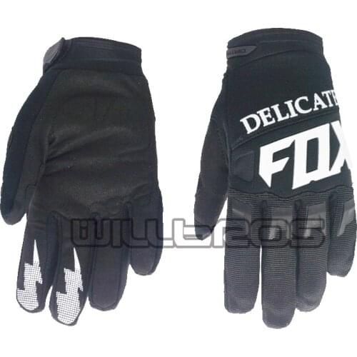 Delicate Fox Enduro Racing Black Gloves Motocross Motorbike MTB Bike Offroad guantes luvas