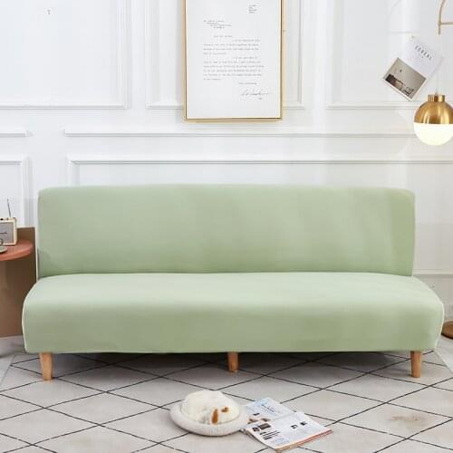 Elastic Solid Sofa Bed Cover Folding All-inclusive Universal Armless Sofa Bedspread Stretch Removable Protector For Living Room