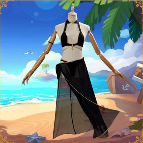Fate Grand Order Cosplay Costume Jeanne D'Arc Swimsuit Joan of Arc Cosplay Costume FGO Women Swimwear Bikini Halloween Dress