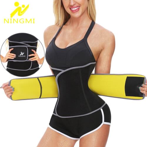 NINGMI Slimming Shapewear Waist Trainer Slim Body Shapers Women Weight Loss Waist Cincher Neoprene Sauna Strap Corset Sports Top