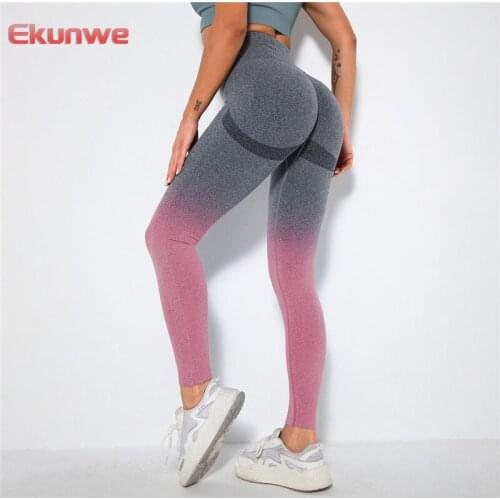 Gradient Sports Scrunch Butt Leggings Push Up Training Gym Yoga Pants High Waist Running Tights Seamless Yoga Leggings Women