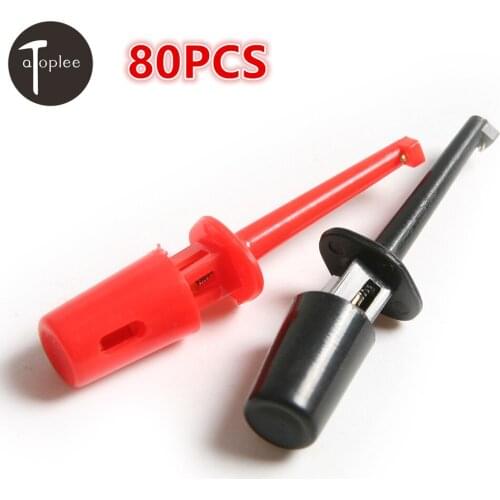 Hot 40 Pairs Multimeter Lead Wire Kit Test Single Hook Clip Mini Grabber Test Probe For General Circuit Detection