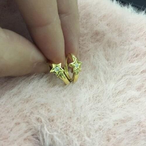 Real 925 Sterling Silver Mini Hoop Earrings with Star Band Huggie Hoops Small Hoop Fashion Simple Minimal Jewelry for Women Girl