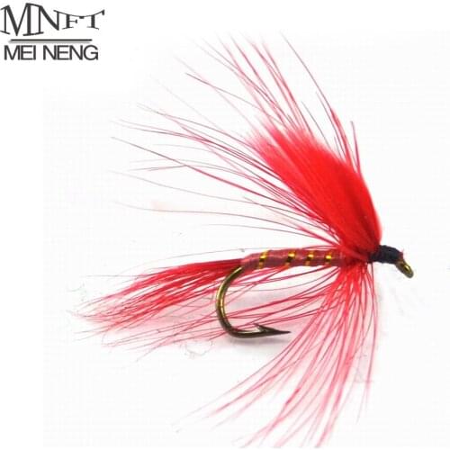 MNFT 10PCS 10# Red Ibis May Fly Nymphs Trout Fishing Flies Scarlet Ibis Fly for Trout Fishing