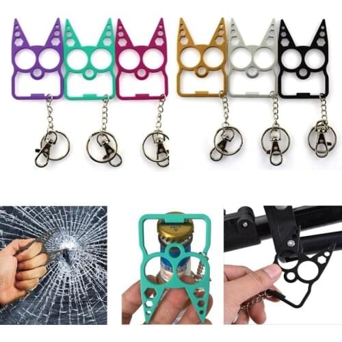 Multifunction Keychain Cute Cat Opener Screwdriver Keychain Gadgets Zinc Alloy Portable Bottle Opener Kitchen Gadget Beer Tools