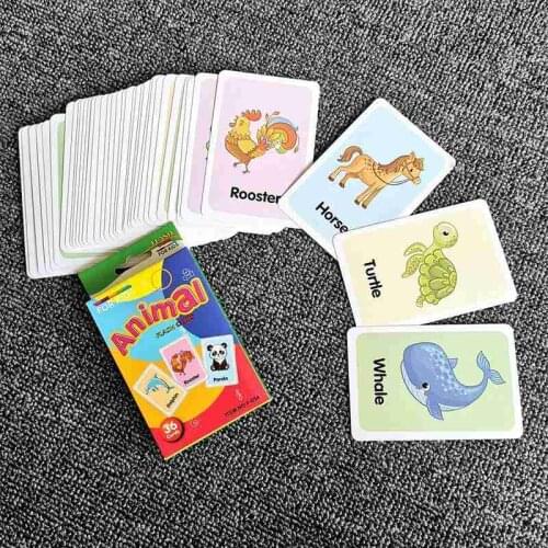 Montessori Children English Learning Flash Cards Children Cognitive Cards Word English Early Toy Educational Memory Learnin