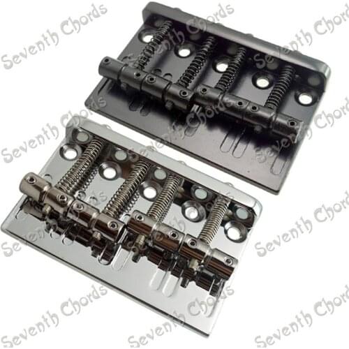A set of 4 String Saddle Bass Guitar Bridge guitar accessories parts Chrome Black for choose Musical instrument