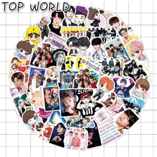10/50/pcs/lot Cartoon Korean Singer Team Kpop Stickers For Furniture Desk DIY Chair Toy Car Trunk TV Guitar Motorcycle