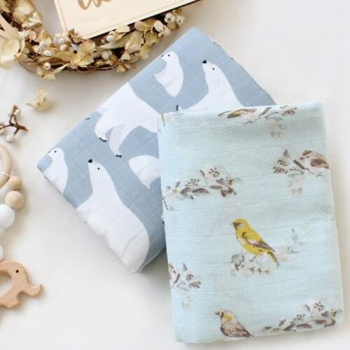 Organic Cotton Muslin Baby Swaddle Double Gauze Wrapper Baby Newborn Swaddle Towel Baby Blanket Infant Wrap Sleepsack 120*120