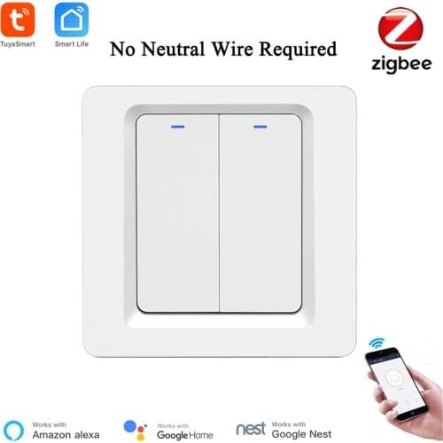 Smart Life Zigbee EU Switch WiFi Wall Light Switch 1/2/3 Gang APP Wireless Control No Neutral Wire Required Push Button Switch