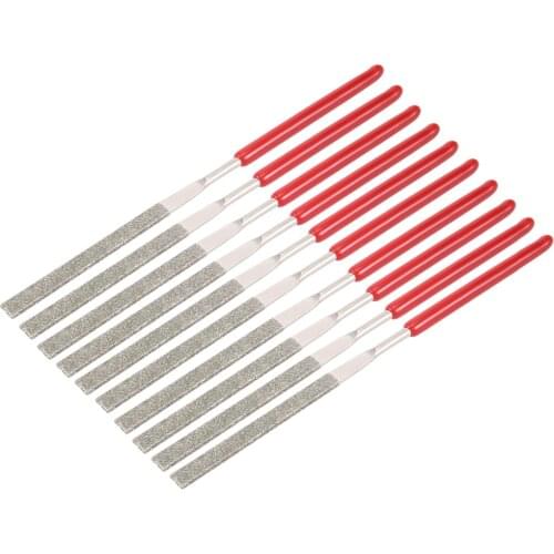 Uxcell 10 Pcs/lot 2mm Shank 150 Granularity Flat Diamond Needle File 100mm Length Perfect for Fine Detail Work