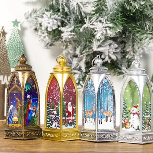 YOMDID Christmas tree hanging pendant gold silver wind light printed santa snowman Christmas gift decor party supplies navidad