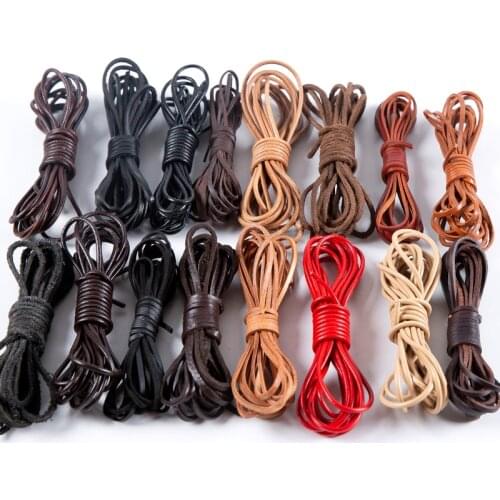 5 Meters Genuine Leather Cord 3mm/3*2mm Round/Flat Cow Leather String Rope For Bracelets Necklace DIY Jewelry Components Making