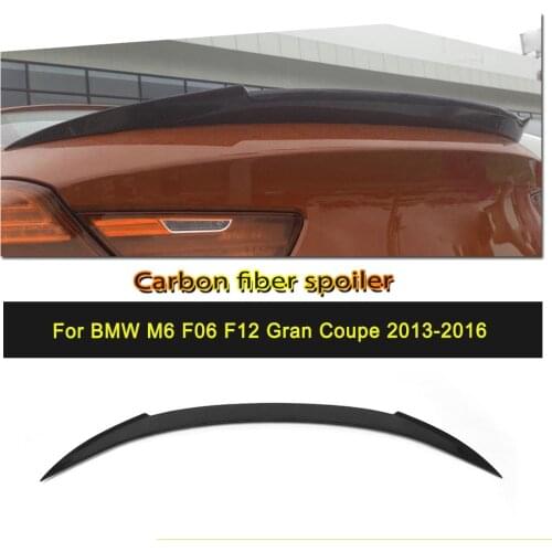 Car-Styling Carbon Fiber Trunk Rear Spoiler Wing For BMW 6 Series F06 F12 2013-2014 (Not Open slot car)