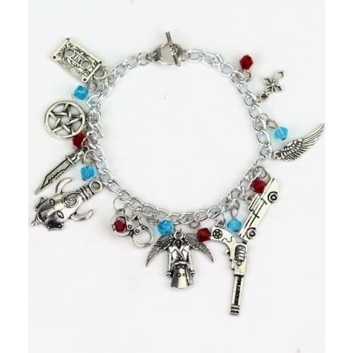 Supernatural Deans Protection Amulet Charm Women Cosplay Star Pentagram bracelet Supernatural Deluxe Fandom bracelet