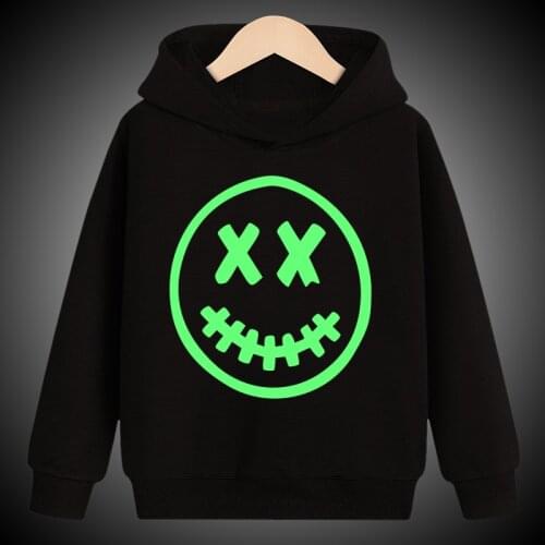 Luminous Hoodies Sweatshirt Kids Boys Girls Children Toddler Christmas Baby Tops Halloween Skull Clothing Clothes Teenage Gift