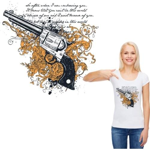 Hot cool gun iron on transfer for clothing military patch iron on sticker diy punisher transfert thermocollants t-shirt applique