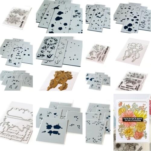 HAPPY BLOOMS FRAME Metal Cutting Dies Stamps Stencil Hot Foil Scrapbook Diary Decoration Stencil Embossing Template DIY 2021