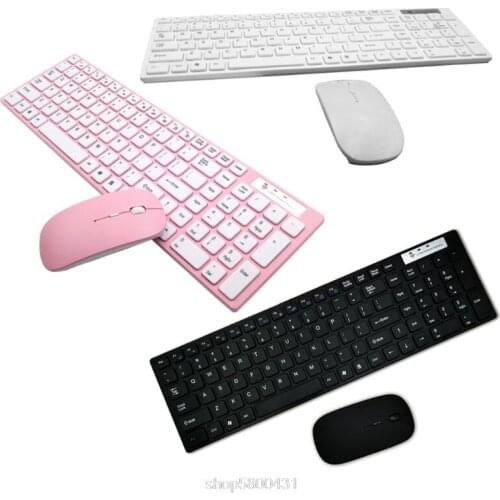 Universal Silent Ultra-thin 2.4G Wireless Keyboard and Mouse Set for Laptop PC Computer N18 20 Dropshipping