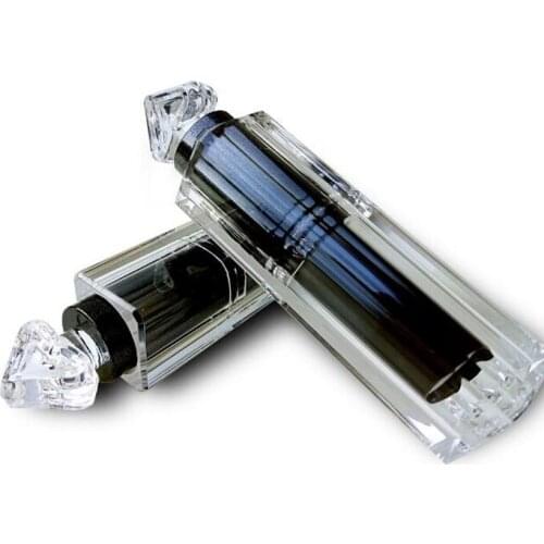 High Grade Lip Balm Tube Exquisite Workmanship Clear Case Black Lipstick Tube Refillable Cosmetic Container 50pcs/lot