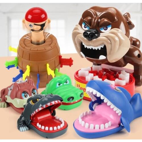 Funny Bulldog Shark Crocodile Mouth Dentist Bite Finger Game Pirate Bucket Tricky Fingers Game Novelty Toy Intellectual Game Kid