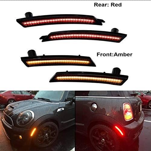Amber/Red Front Rear Turn Signal Light Side Marker Lamp indicator Kits Compatible with Mini Cooper R55 R56 R57 R58 R59 R60 R61