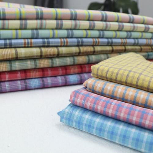 145x50cm Soft Plaid Cotton Fabric Making Shirt Dress New Yarn-Dyed Mens and Womens Clothing Cloth