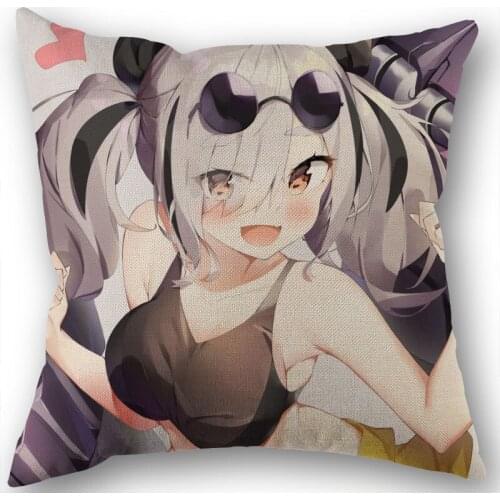 Arknights Pillow Covers Cases Cotton Linen Zippered Square Decorative Pillowcase Outdoor,Office,Home Cushion 45x45cm One Sides