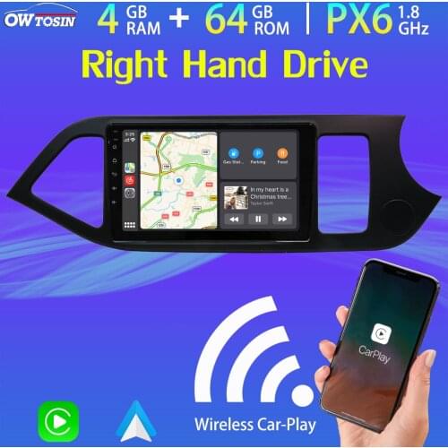 PX6 4G+64G Android 10.0 GPS Navigation Car Multimedia Player For Kia Morning Picanto 2012-2015 RHD Carplay HDMI DSP Radio Stereo