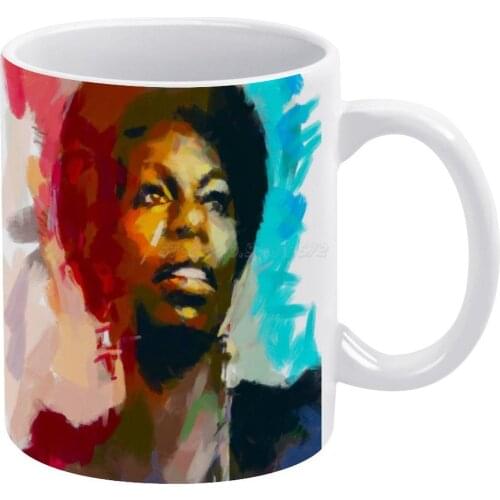 Nina Simone White Mug Vintage Mug New Unisex Size Mug Nina Simone Nina Simone Jazz Blues Music Eunice Kathleen Waymon