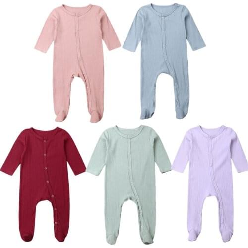 Baby Clothes 2019 Infant Baby Boy Girl Autumn Clothes Solid Knitted Romper Jumpsuit Outfits Clothes