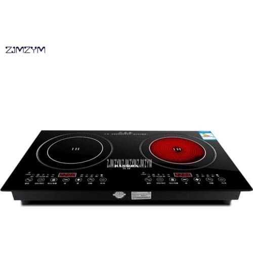 2200W electric induction cooker /cooktop/ stove /cookware/hob/ ceramic stove with 2 cookers Black Micro Crystal Panel YT-22