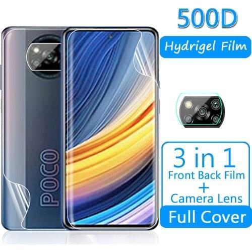 For Xiaomi Poco X3 Pro Soft Hydrogel Camera Lens Front Back Screen Protective Film For Poko F3 X 3 Pro Nfc Phone Film Not Glass