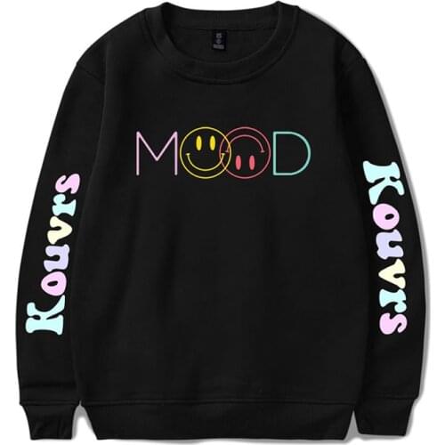 New Mood Smiley Hoodie Pullover Print Fashion Hip Hop Men Women Capless Sweatshirt Long Sleeve Harajuku Hoodies White Black Tops