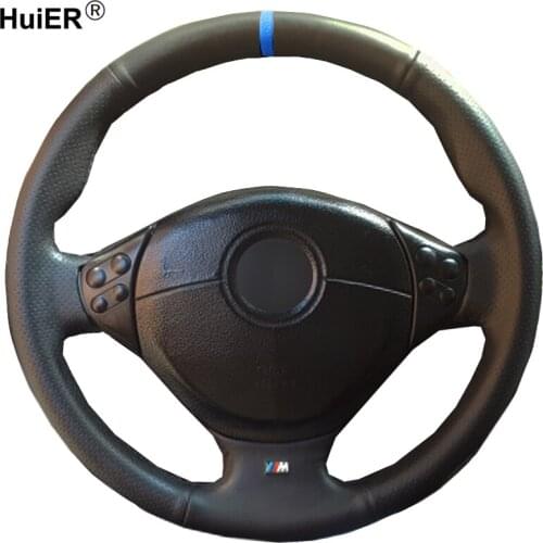 HuiER Hand Sewing Car Steering Wheel Cover For BMW E39 5 Series 1999 -2003 E46 3 Series 1999 -2005 E53 X5 E36 Z3 Car Accessories