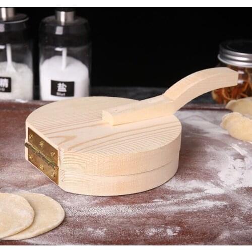 Solid Wood Kitchen Dumpling Wrapper Presser Multifunction Home Manual Dough Pressing Biscuits Rice Cake Skin Baking Accessories
