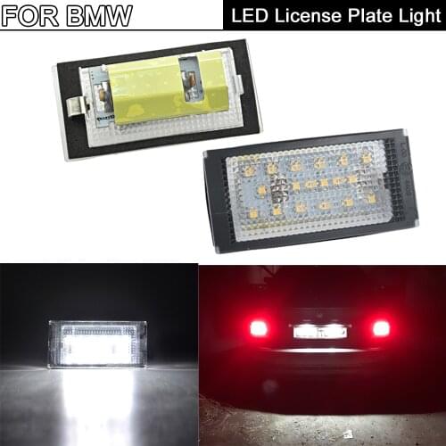 2Pcs White LED License Plate Light Number Plate Lamp For BMW 3-Series E46 2-Door Coupe 316ci 318ci 325ci 320cd 330cd 1998-2003