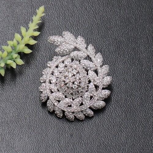 Lanyika Fashion Jewelry Panicle Spiral Flower Brooch Pendant Dual Use for Engagement Daily Micro Paved Zircon Popular Gifts