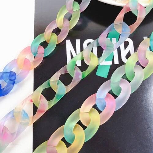 Frosted Colorful Acrylic DIY Chain Fashion Handbag Rubber Touching Strap Middle Size Lady Acrylic Strap Lady Shoulder Bag Belts