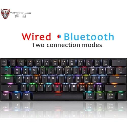 Motospeed CK62 61 Keys Wireless Bluetooth Gaming Mechanical Keyboard RGB Backlight Red Blue switch for Gamer Computer Russian