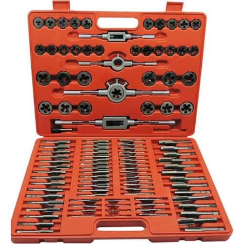 Professional 110 Pcs Tap And Die Tools Set Alloy Steel Tap And Die Set Metric Threading Die Screw Thread Tap Die Wrench Set